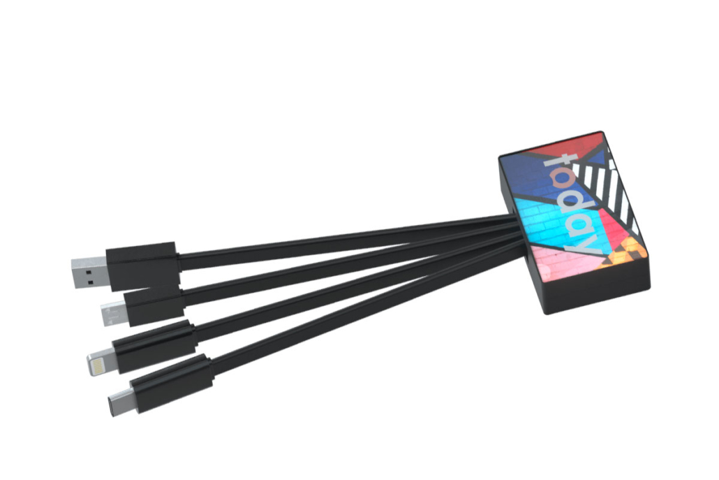 Connettore multiplo con connettori USB standard, micro-USB, Lightning e USB-C